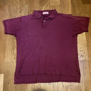 Vintage Carroll Reed of New England Polo Shirt Maroon Men's L Large 100% Cotton